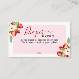 Tarjeta De Recepción Berry Sweet Baby Shower Diaper Raffle Card