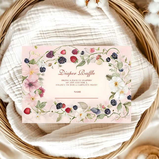 Tarjeta De Recepción Berry Sweet Baby Shower Diapper Raffle (Subido por el creador)
