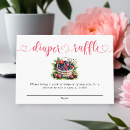 Tarjeta De Recepción Berry Sweet Baby Shower Wild Berries Diaper Raffle