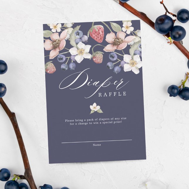 Tarjeta De Recepción Berry Sweet Baby Shower Wild Berries & Flowers (Berry Sweet Baby Shower Wild Berries & Flowers Enclosure Card)