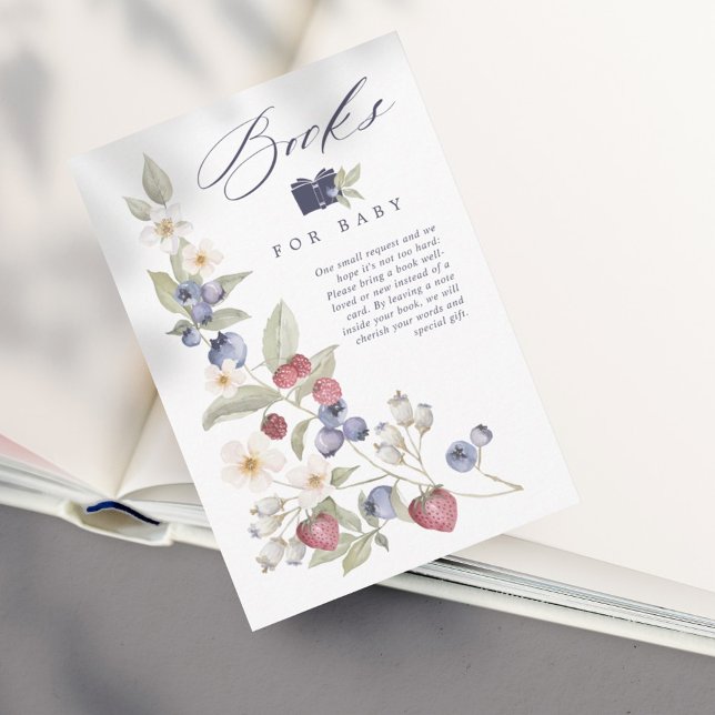 Tarjeta De Recepción Berry Sweet Baby Shower Wild Berries & Flowers (Berry Sweet Baby Shower Wild Berries & Flowers Enclosure Card)