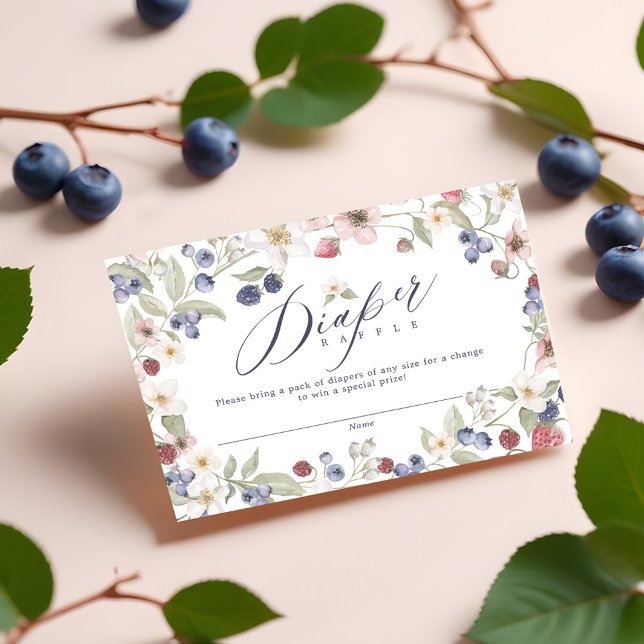 Tarjeta De Recepción Berry Sweet Baby Shower Wild Berries & Flowers (Berry Sweet Baby Shower Wild Berries & Flowers Enclosure Card)