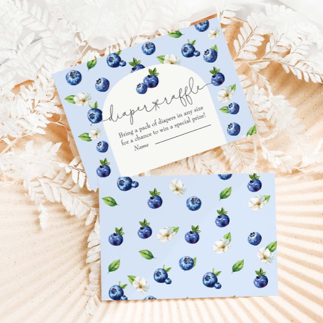 Tarjeta De Recepción Berry Sweet Blueberry Baby Shower Diaper Raffle (Subido por el creador)