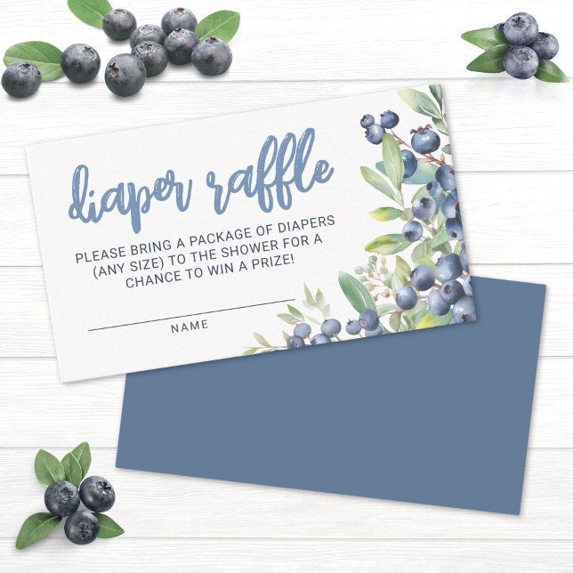 Tarjeta De Recepción Berry Sweet Blueberry Diaper Raffle (Berry Sweet Blueberry Diaper Raffle Enclosure Card)