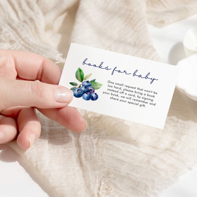 Tarjeta De Recepción Berry Sweet Books Para Baby Shower Blueberries (Subido por el creador)