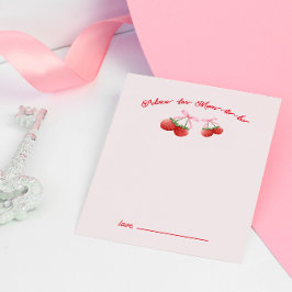 Tarjeta De Recepción Berry Sweet Coquette Baby Shower Advance Card