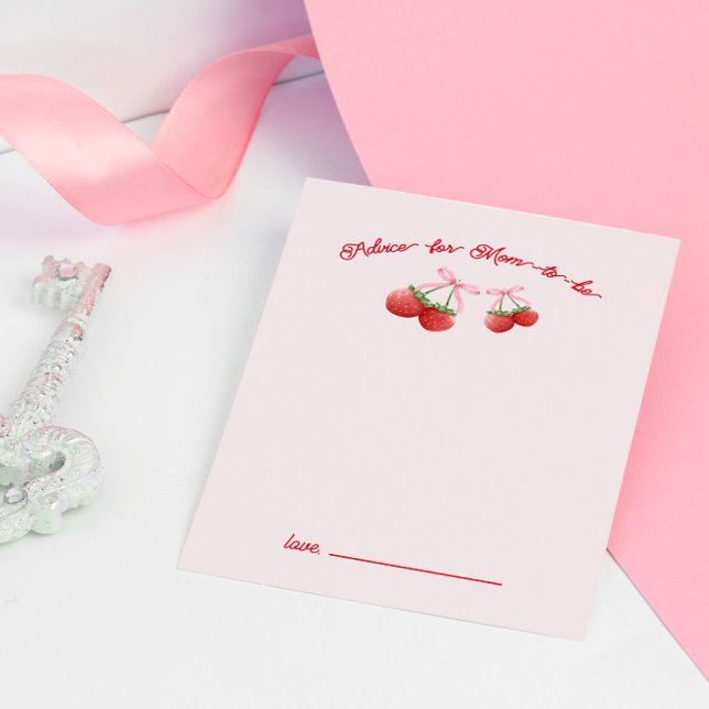 Tarjeta De Recepción Berry Sweet Coquette Baby Shower Advance Card (Subido por el creador)