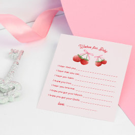 Tarjeta De Recepción Berry Sweet Coquette Baby Shower quiere un bebé