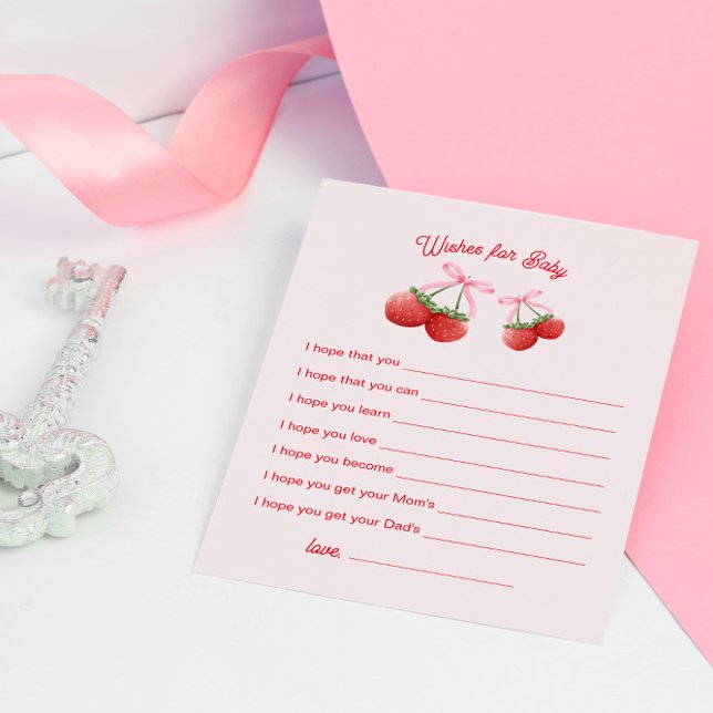 Tarjeta De Recepción Berry Sweet Coquette Baby Shower quiere un bebé (Subido por el creador)