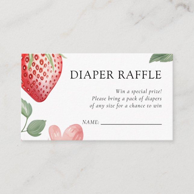Tarjeta De Recepción Berry Sweet Floral Baby Shower Diaper Raffle (Anverso)