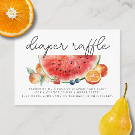 Tarjeta De Recepción Berry Sweet Fruit Baby Shower Diaper Raffle