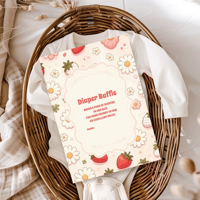 Tarjeta De Recepción Berry Sweet Pink Coquette Baby Diapper Raffle (Subido por el creador)