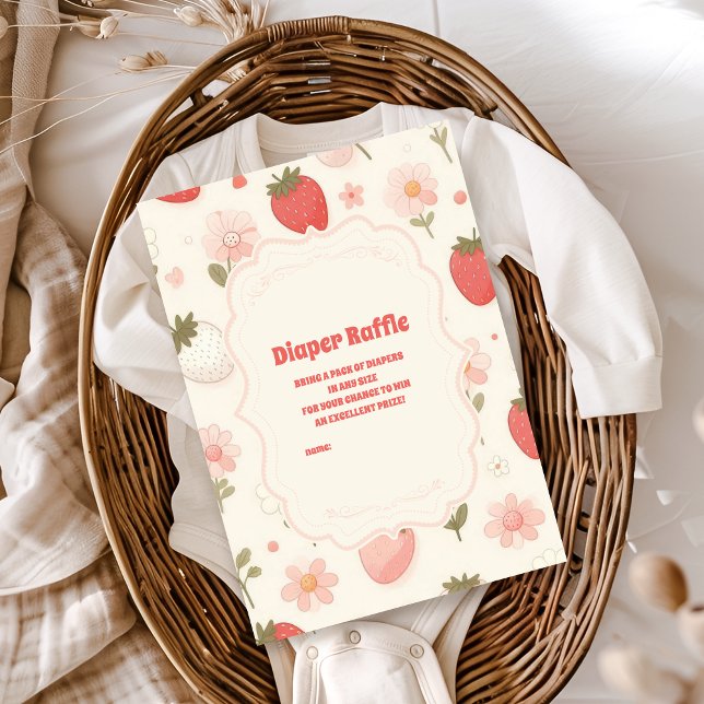 Tarjeta De Recepción Berry Sweet Pink Coquette Baby Diapper Raffle (Subido por el creador)