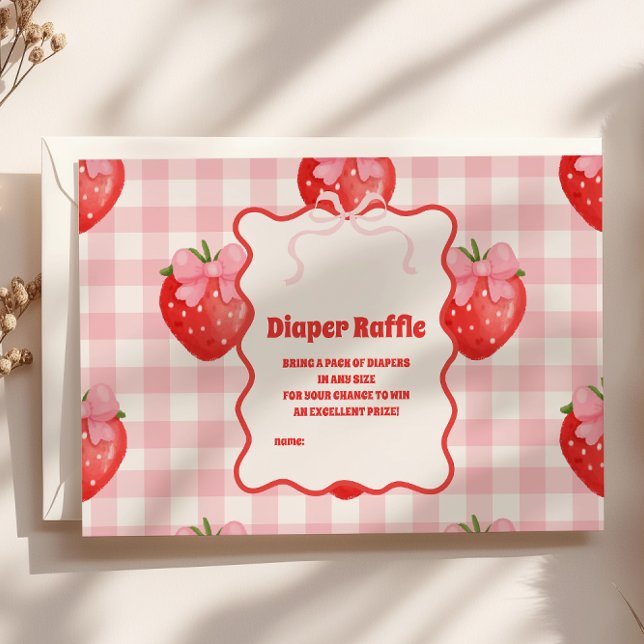 Tarjeta De Recepción Berry Sweet Pink Diapper Raffle (Subido por el creador)