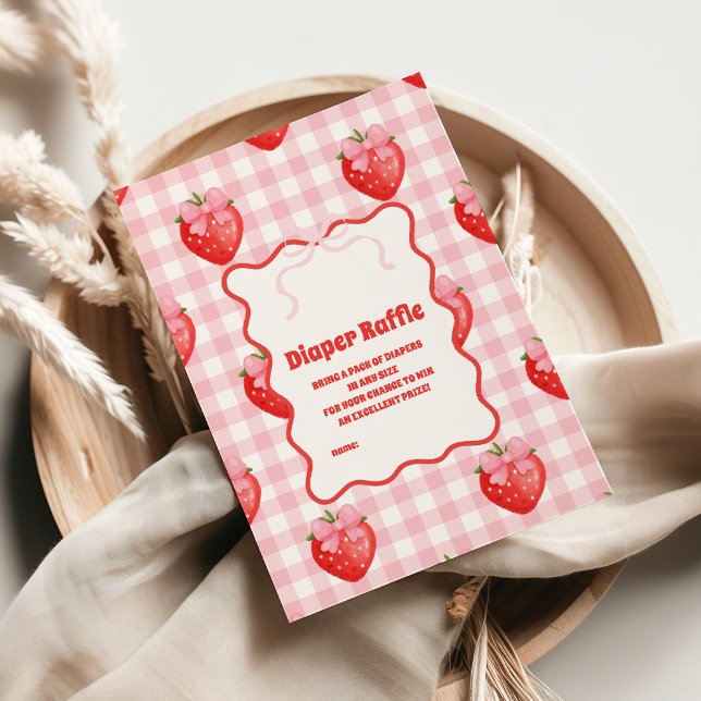 Tarjeta De Recepción Berry Sweet Pink Diapper Raffle (Subido por el creador)