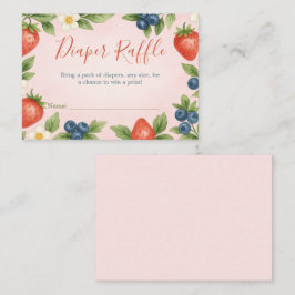 Tarjeta De Recepción Berry Sweet Rustic Design Diaper Raffle Card