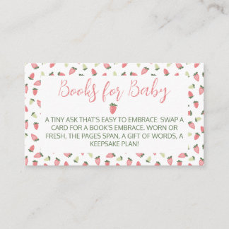 Tarjeta De Recepción Berry Sweet Strawberry Baby Shower Books