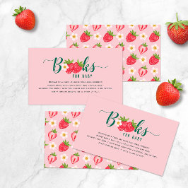 Tarjeta De Recepción Berry Sweet Strawberry Baby Shower Books Para El B