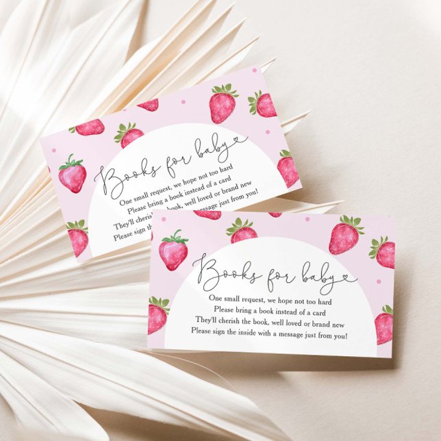 Tarjeta De Recepción Berry Sweet Strawberry Baby Shower Books Para El B (Subido por el creador)