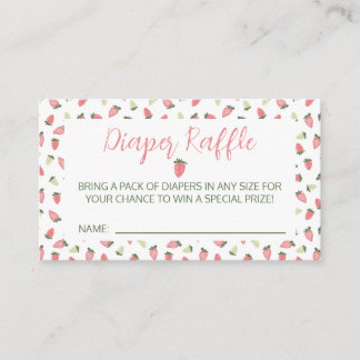 Tarjeta De Recepción Berry Sweet Strawberry Baby Shower Diaper Raffle