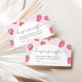 Tarjeta De Recepción Berry Sweet Strawberry Baby Shower Diaper Raffle