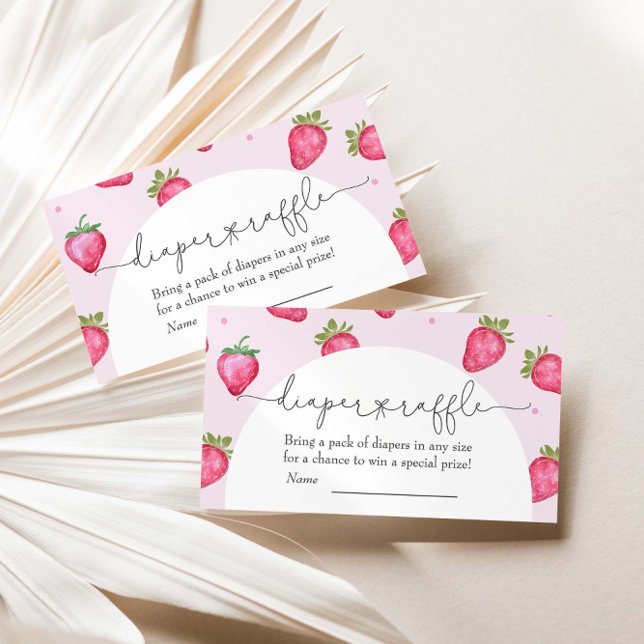 Tarjeta De Recepción Berry Sweet Strawberry Baby Shower Diaper Raffle (Subido por el creador)