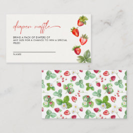 Tarjeta De Recepción Berry Sweet Strawberry Baby Shower Diaper Raffle