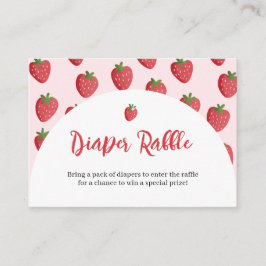 Tarjeta De Recepción Berry Sweet Strawberry Diaper Raffle Card