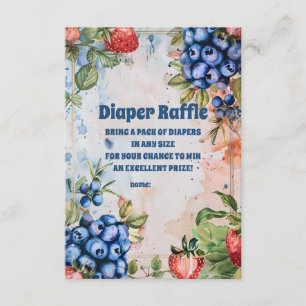 Tarjeta De Recepción Berry Sweet Wild Berries & Flowers Diaper Raffle