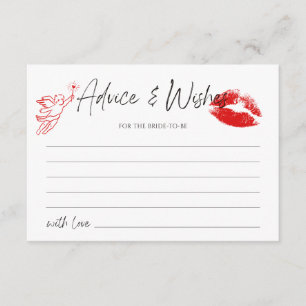 Tarjeta De Recepción Besa La Señorita Adiós, consejos y deseos de solte