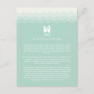 Tarjeta De Recepción Besando Caballitos de Mar Corazón Boda de Verano e