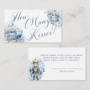 Tarjeta De Recepción Besos de ducha azul de un pequeño príncipe real