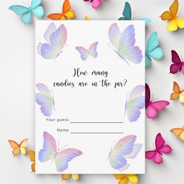 Tarjeta De Recepción Besos de mariposa cuántos caramelos (Subido por el creador)
