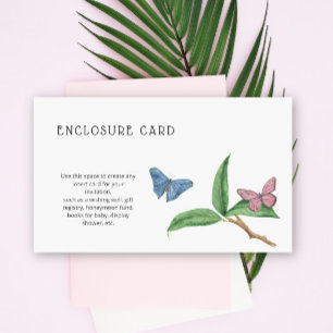 Tarjeta De Recepción Besos de Mariposa Texto Personalizado