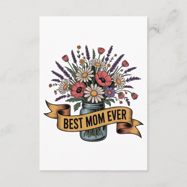 Tarjeta De Recepción Best Mom Ever (Anverso)