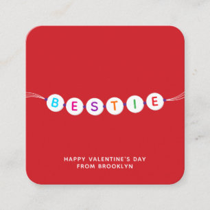 Tarjeta De Recepción Bestie lindo brazalete de amistad rojo San Valentí