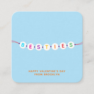 Tarjeta De Recepción Besties lindo brazalete de amistad azul San Valent