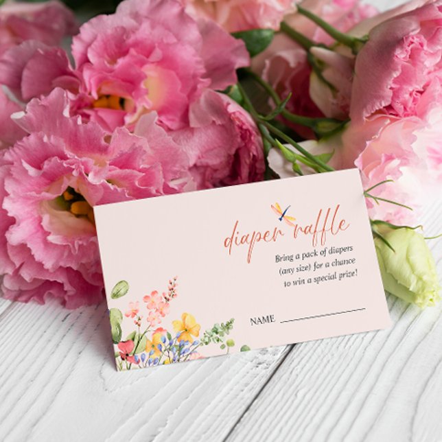 Tarjeta De Recepción Bho Flower Dragonfly BABY SHOWER DIAPER RAFFER (Subido por el creador)