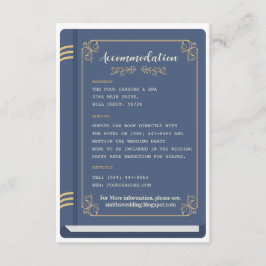 Tarjeta De Recepción Biblioteca Boda de Alojamiento Libros Historia de 