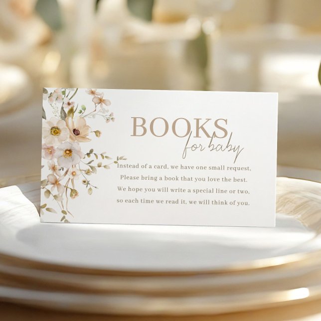 Tarjeta De Recepción Biblioteca de bebé florece con flores silvestres n (Subido por el creador)