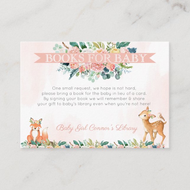 Tarjeta De Recepción Biblioteca de Bebés de Animales Forestales (Anverso)