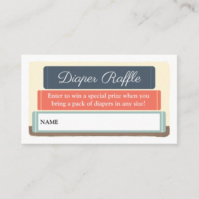 Tarjeta De Recepción Biblioteca de temas del libro Baby Shower Diaper R (Anverso)