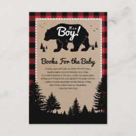 Tarjeta De Recepción Biblioteca Woodland Bear Lumberjack