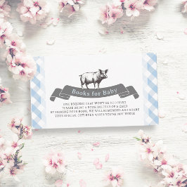 Tarjeta De Recepción Bibs & Ribs Rustic Blue Gingham Books para bebé