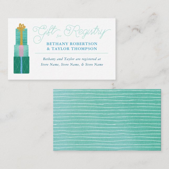 Tarjeta De Recepción Bicicleta para dos parejas Registro de ducha Inser (Anverso / Reverso)