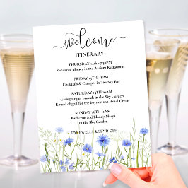 Tarjeta De Recepción Bienvenida a Itinerario del Fin de Semana del Boda