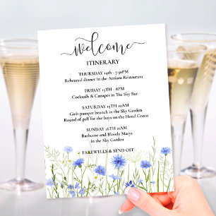 Tarjeta De Recepción Bienvenida a Itinerario del Fin de Semana del Boda