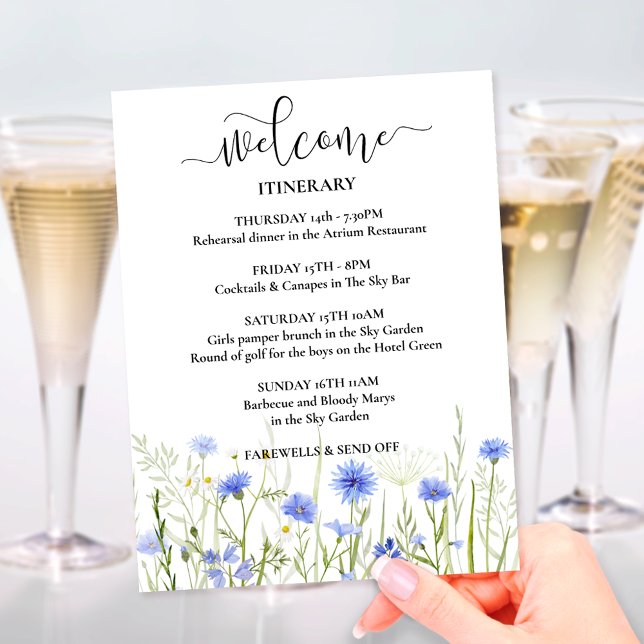 Tarjeta De Recepción Bienvenida a Itinerario del Fin de Semana del Boda (Subido por el creador)