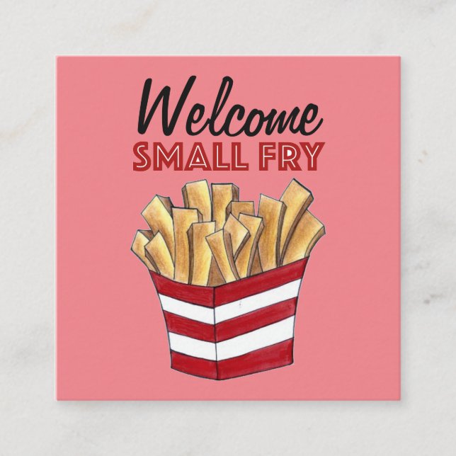 Tarjeta De Recepción Bienvenida Baby Shower de Alimentos de Fries Franc (Anverso)