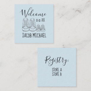 Tarjeta De Recepción BIENVENIDA Nueva llegada Zapatos para bebés Ducha